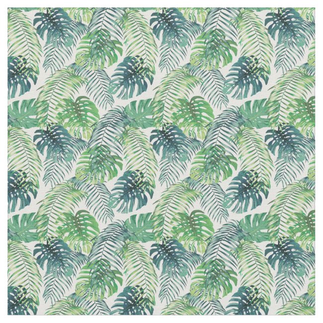 Tropical Jungle Leaves Design Fabric