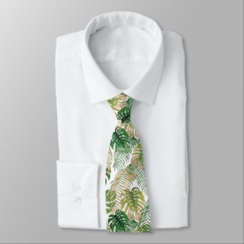 Tropical Jungle Leaves Design Necktie by SjasisDesignSpace at Zazzle