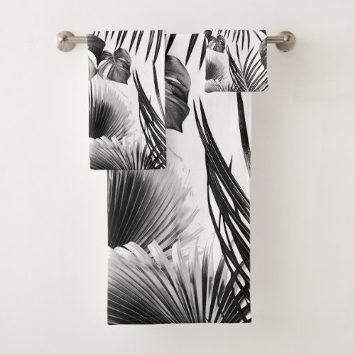 Tropical Jungle Leaves Dream 11a tropical decor Bath Towel Set
