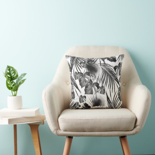 Tropical Jungle Leaves Dream 11a tropical decor Throw Pillow