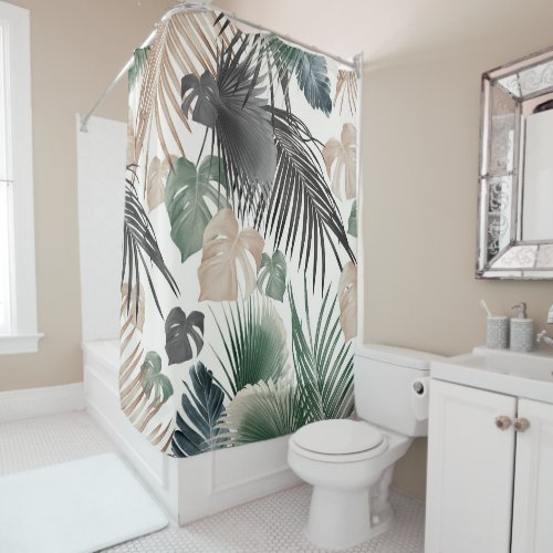 Tropical Jungle Leaves Dream 13a Fall Colors Shower Curtain