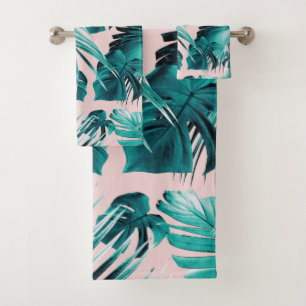 Tropical Jungle Leaves Dream #4 Bath Towel Set