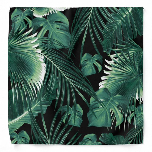 Tropical Jungle Leaves Dream #6 Bandana (Front)