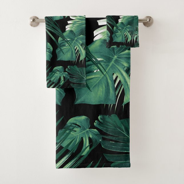 Tropical Jungle Leaves Dream #6 Bath Towel Set (Insitu)
