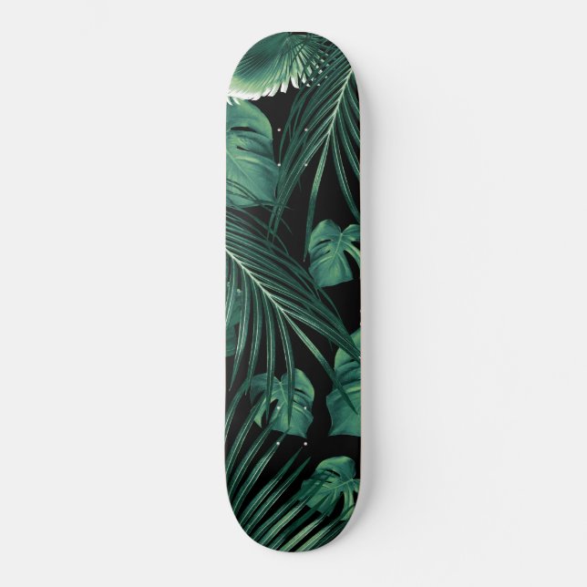 Tropical Jungle Leaves Dream #6 Skateboard (Front)