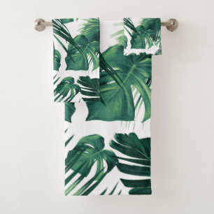 Tropical Jungle Leaves Dream #7 #tropical Bath Towel Set