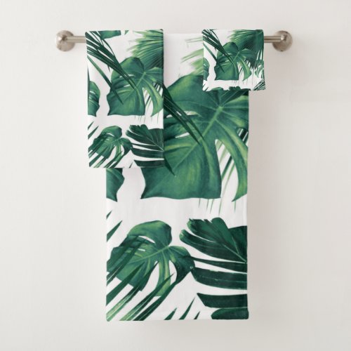 Tropical Jungle Leaves Dream 7 tropical Bath Towel Set