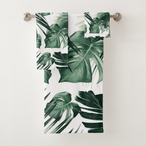 Tropical Jungle Leaves Dream 7 tropical decor  Bath Towel Set