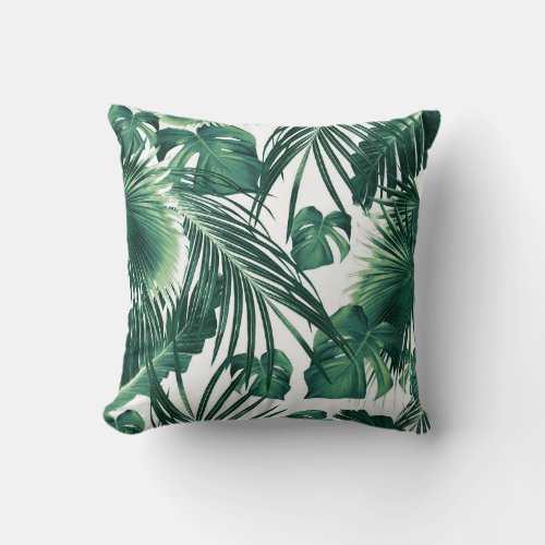 Tropical Jungle Leaves Dream 7 tropical Throw Pillow