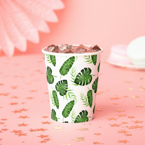 Tropical Jungle Leaves Greenery Botanical Party Paper Cups