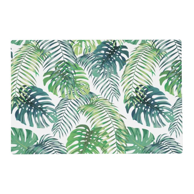 Tropical Jungle Leaves Laminated Placemat