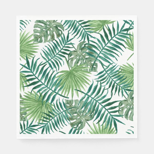 Tropical Jungle Leaves Napkins (Front)