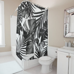 Tropical Jungle Leaves Pattern #10 Shower Curtain