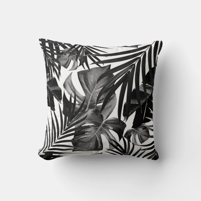 Tropical Jungle Leaves Pattern #10 Throw Pillow (Front)
