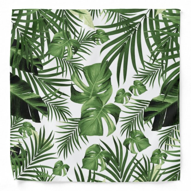 Tropical Jungle Leaves Pattern #12 (2020 Edition) Bandana (Front)