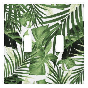 Tropical Jungle Leaves Pattern #12 Light Switch Cover