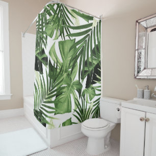 Tropical Jungle Leaves Pattern #12 Shower Curtain