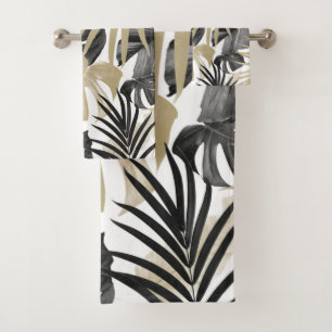 Tropical Jungle Leaves Pattern #14 #tropical #art Bath Towel Set