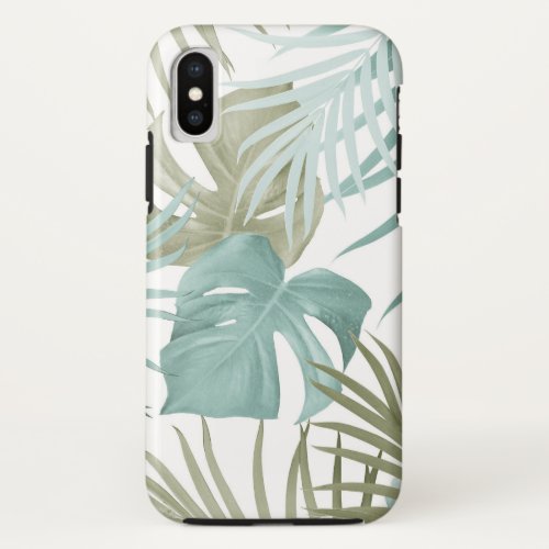 Tropical Jungle Leaves Pattern 17 tropical  iPhone X Case