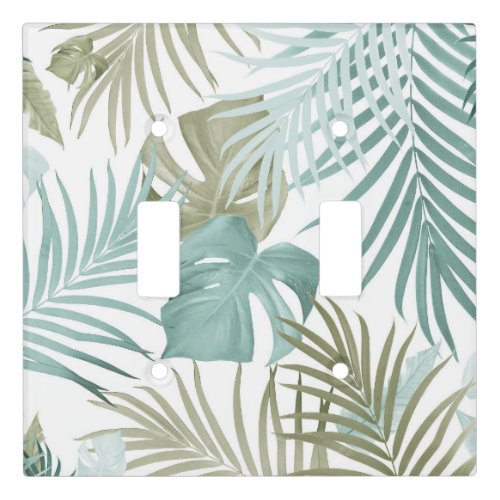 Tropical Jungle Leaves Pattern 17 tropical  Light Switch Cover