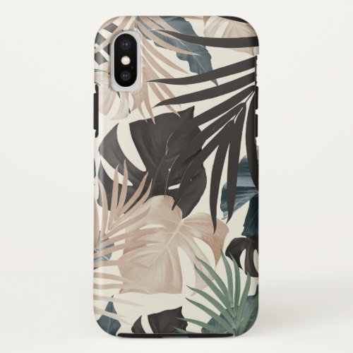 Tropical Jungle Leaves Pattern 20 Fall Colors iPhone X Case