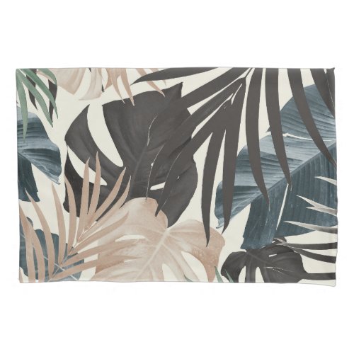 Tropical Jungle Leaves Pattern 20 Fall Colors Pillow Case
