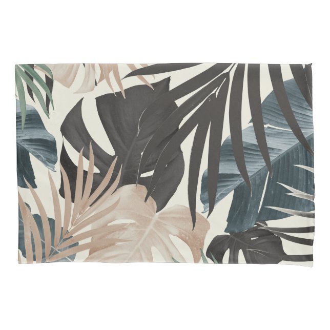 Tropical Jungle Leaves Pattern #20 (Fall Colors) Pillow Case (Front)