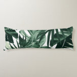 Tropical Jungle Leaves Pattern #4 Body Pillow<br><div class="desc">Tropical Jungle Leaves Pattern #4 Green Foliage (Palms,  Monstera & Banana Leaves) on White Background #tropical #decor #art</div>
