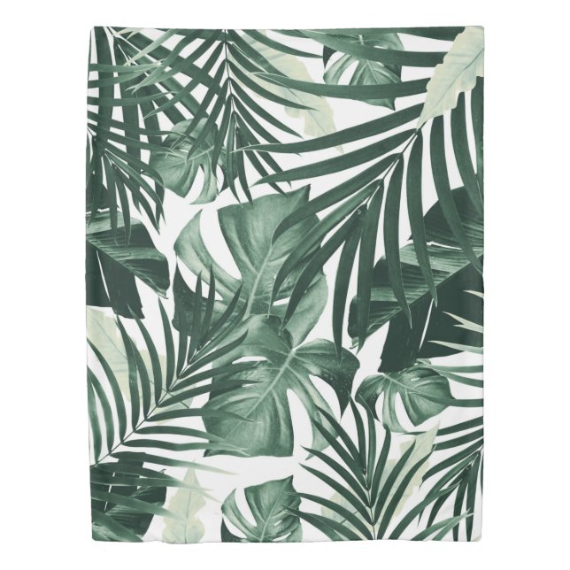 Tropical Jungle Leaves Pattern #4 Duvet Cover (Front)
