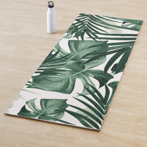 Tropical Jungle Leaves Pattern 4 Yoga Mat