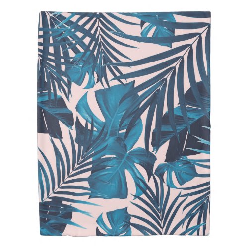 Tropical Jungle Leaves Pattern 6 tropical  Duvet Cover