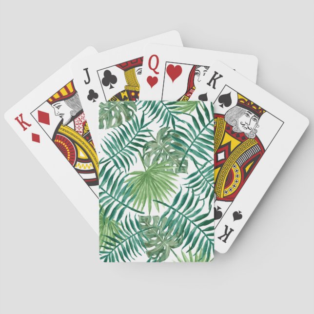 Tropical Jungle Leaves Poker Cards (Back)