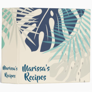 Tropical Jungle Leaves Recipe Kitchen Organizer 3 Ring Binder