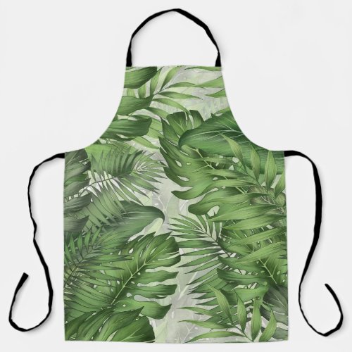 Tropical jungle leaves seamless floral background apron