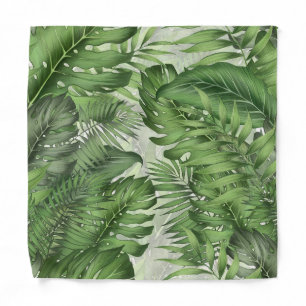 Tropical jungle leaves: seamless floral background bandana
