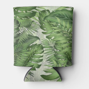 Tropical jungle leaves: seamless floral background can cooler