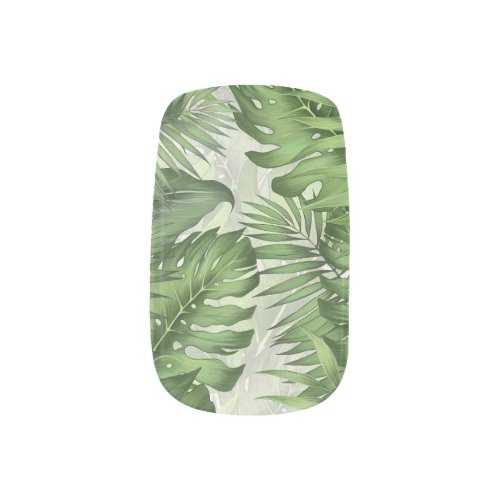 Tropical jungle leaves seamless floral background minx nail art