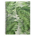 Tropical jungle leaves: seamless floral background notebook