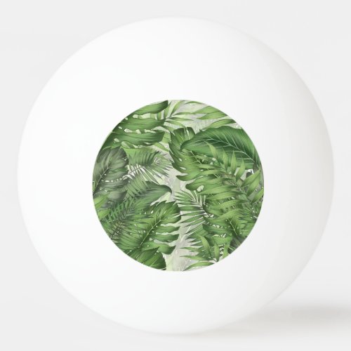 Tropical jungle leaves seamless floral background ping pong ball