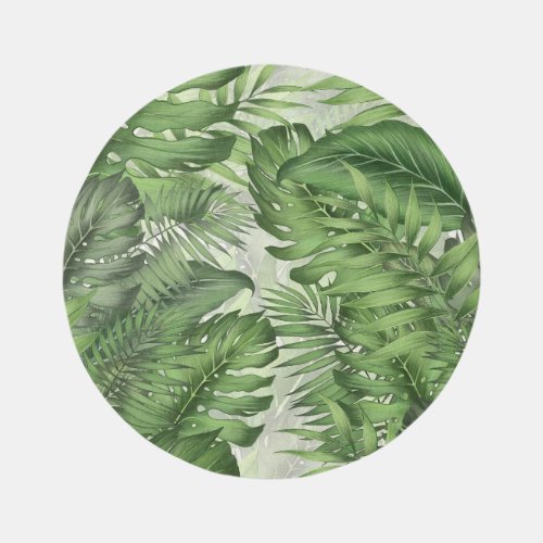 Tropical jungle leaves seamless floral background rug