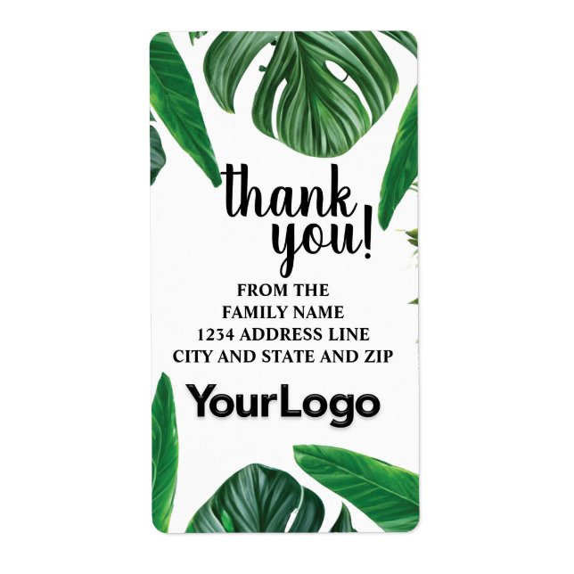 Tropical Jungle Logo Company Professional Business Label (Front)