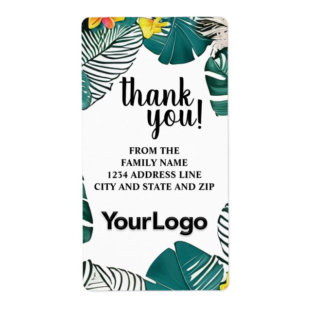 Tropical Jungle Logo Company Professional Business Label (Front)