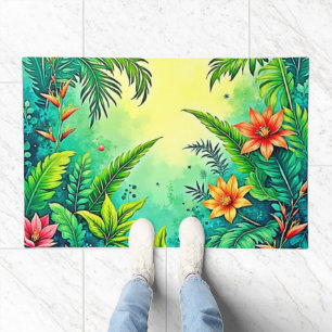 Tropical Jungle Lush Paradise Design Doormat