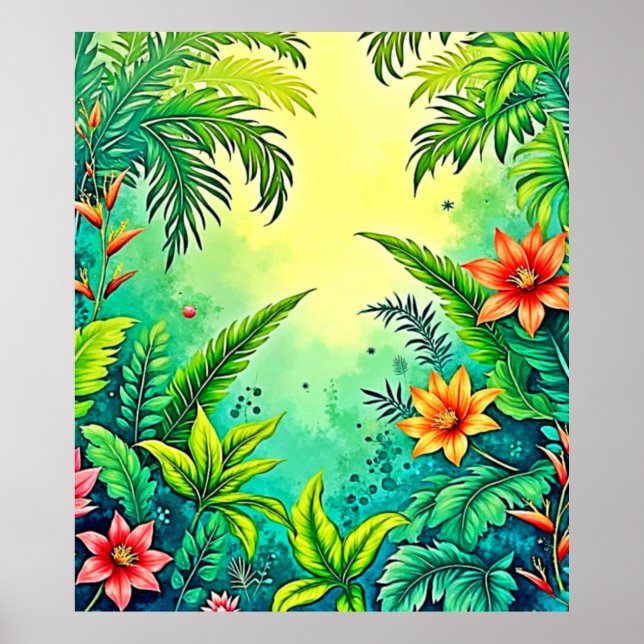 Tropical Jungle Lush Paradise Design Poster (Front)