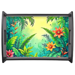 Tropical Jungle Lush Paradise Design Serving Tray