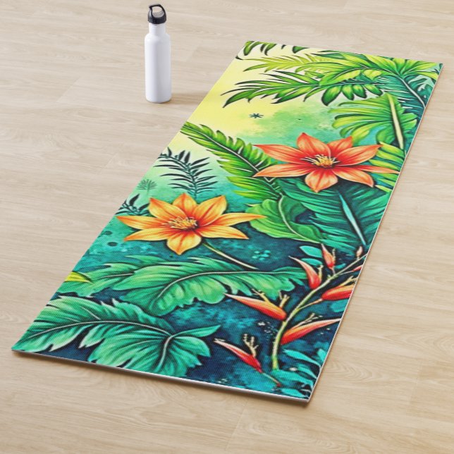 Tropical Jungle Lush Paradise Design Yoga Mat (In Situ)