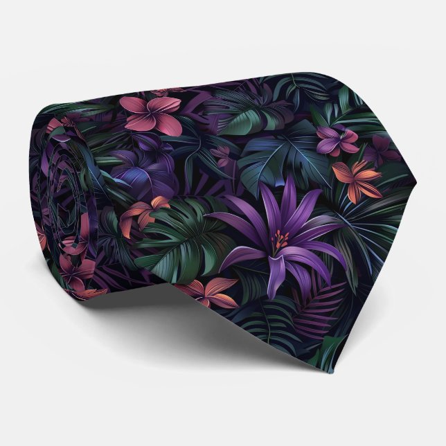 Tropical-Jungle Neck Tie (Rolled)
