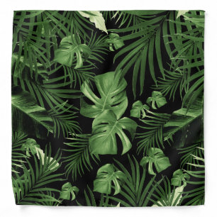 Tropical Jungle Night Leaves Pattern #5 (2020) Bandana