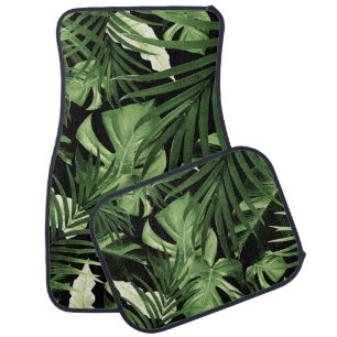 Tropical Jungle Night Leaves Pattern #5 Car Floor Mat