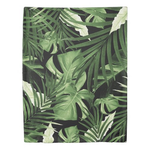 Tropical Jungle Night Leaves Pattern 5 Duvet Cover
